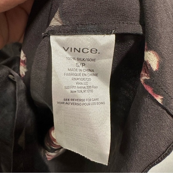 Vince | Tulip Print | Button Up Down | Long Sleeve | Silk | S | B5 - Picture 7 of 13